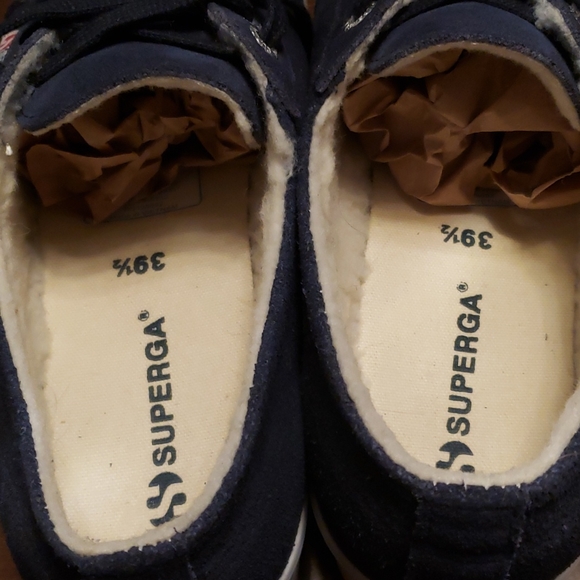 Suede, fleece lined, platform Superga sneakers - Picture 2 of 7
